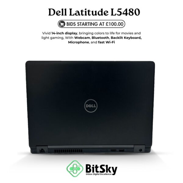 Dell Latitude L5480: i5 7th Gen, 14" Screen, 8GB RAM, 256GB SSD, Webcam - Black